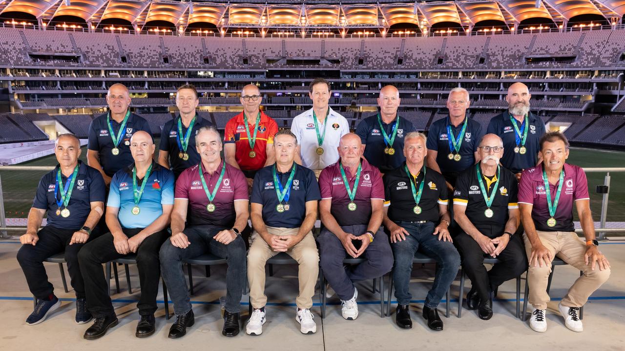 The Men's 60s All-Australian team following the 2024 AFL Masters National Carnival in Fremantle. Picture: AFL Masters