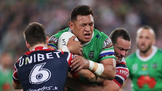 Josh Papalii’s Raiders will feature on Channel 9 more often. Picture: Getty Images