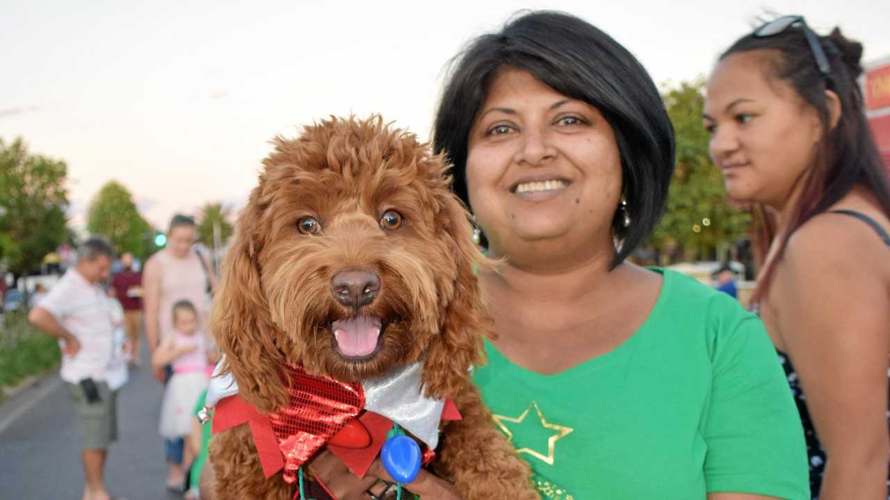 Thushari Lammas and her doggo Benji, who put in a fantastic effort in the best dressed dog competition. Picture: Ebony Graveur