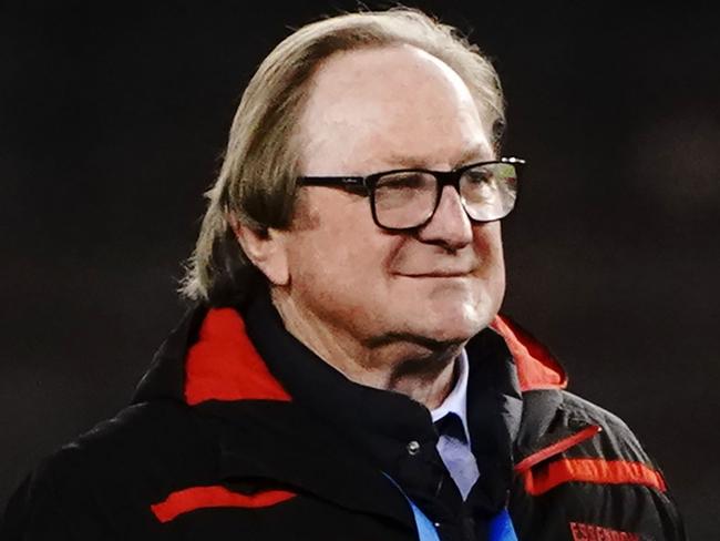 Former Essendon Bombers coach Kevin Sheedy coaches a Legends match before the Round 21 AFL match between the Essendon Bombers and the Western Bulldogs at Marvel Stadium in Melbourne, Saturday, August 10, 2019. (AAP Image/Michael Dodge) NO ARCHIVING, EDITORIAL USE ONLY