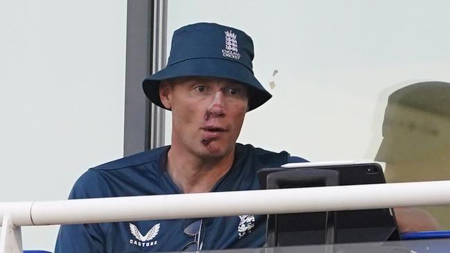 Former England captain Freddie Flintoff in the stands during the first one day international earlier this month. Photo by Joe Giddens/PA Images via Getty Images.