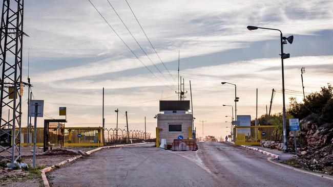 The fortified checkpoint on the West Bank road outside Emmanuel leading to Jerusalem. Picture: Franck Bessiere