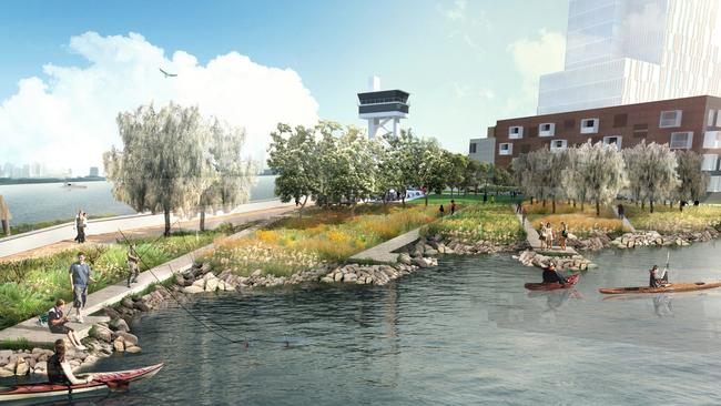 An artist’s impression of the Greenline Salt Water Wharf Precinct. Picture: Supplied