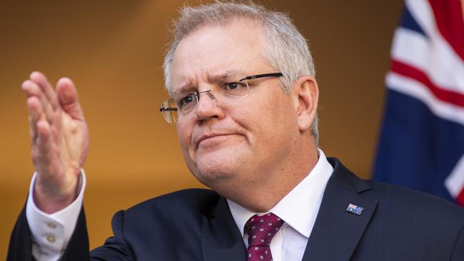 Prime Minister Scott Morrison announces the $2bn JobTrainer program. Picture: NCA NewsWire/Martin Ollman