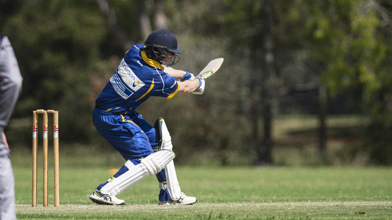 Harold Shelton bats for University against Southern District Magpies in round 2 Reserve grade One Day Toowoomba Cricket at Middle Ridge Park, Saturday, October 12, 2024. Picture: Kevin Farmer