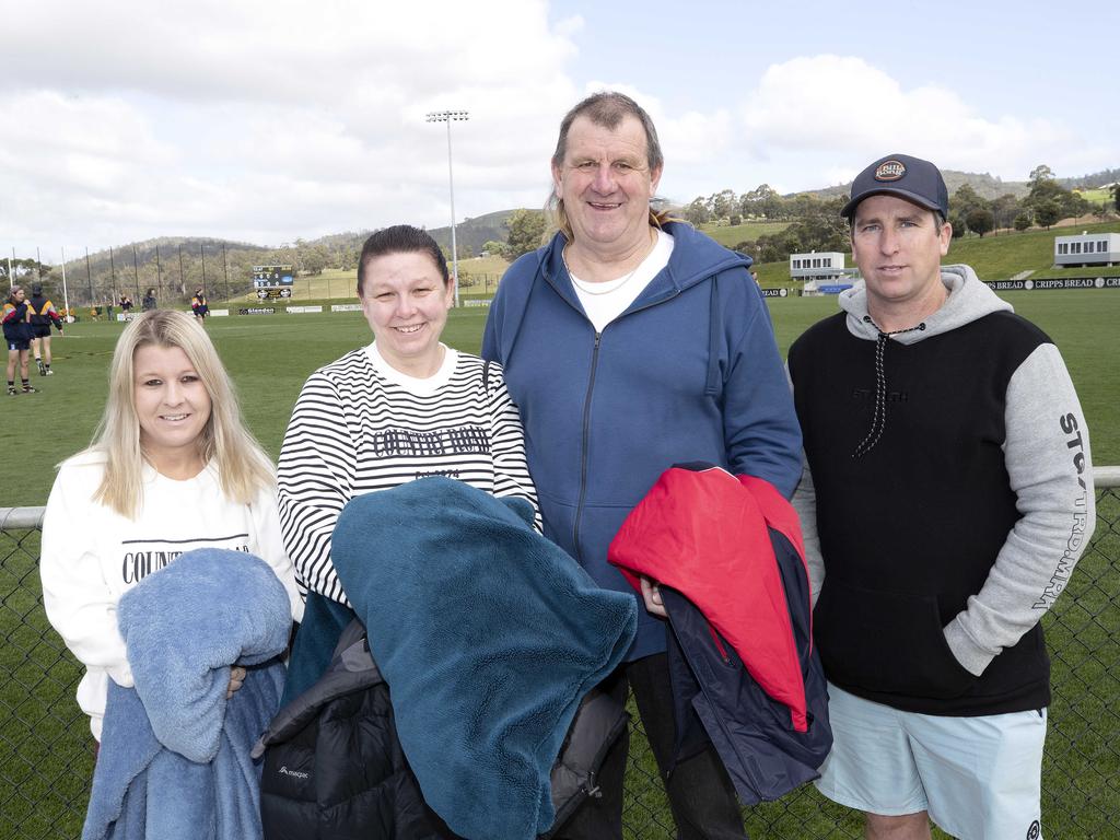 From left, Kayla Holmes, Danielle Emin and John Emin, all of Glenorchy, with Mathew Hay, of New Norfolk. Picture: Chris Kidd