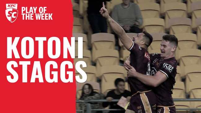 The incredible run that won Kotoni Staggs the Broncos’ ‘play-of-the-year’