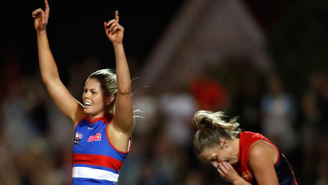 Katie Brennan celebrates on the final siren. Picture: Getty Images