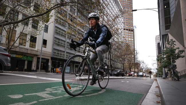 The cycling infrastructure along sections of Exhibition St is expected to be replaced. Picture: David Caird