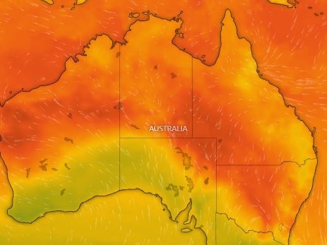 It will be a scorching hot day for residents in Sydney, with potential blackouts in parts of the city. Credit: Windy