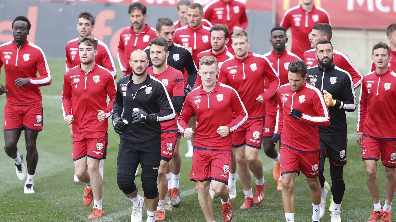 Adelaide United’s training session was disrupted by lightning.