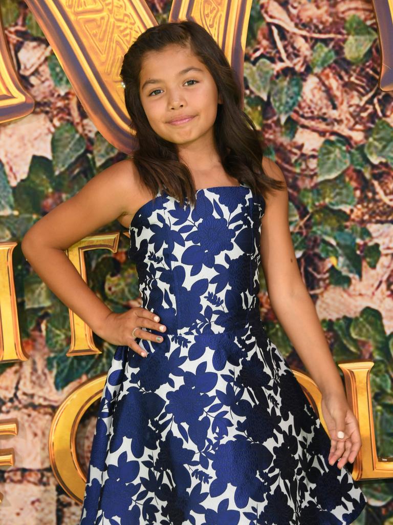 Madelyn Miranda (young Dora) at the world premiere of the Queensland-filmed Dora and the Lost City of Gold at Regal LA cinemas. Picture: Valerie Macon/AFP