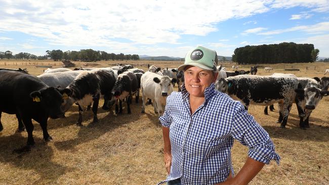 Nicky Reeves from Benbullen Speckle Park Beef farm at Boisdale. Picture: Yuri Kouzmin