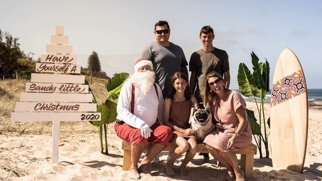 Adam and Vicky Loughrey and their kids on Christmas Day 2020. Photo: Contributed.