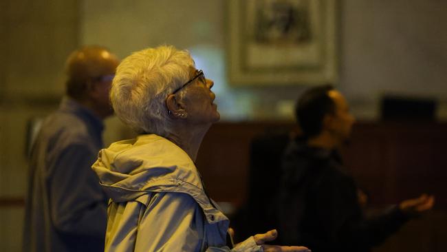 People gather for the early morning mass at St Mary's Cathedral as a tribute in the wake of Pope Francis' death. Photo: NewsWire/ Gaye Gerard