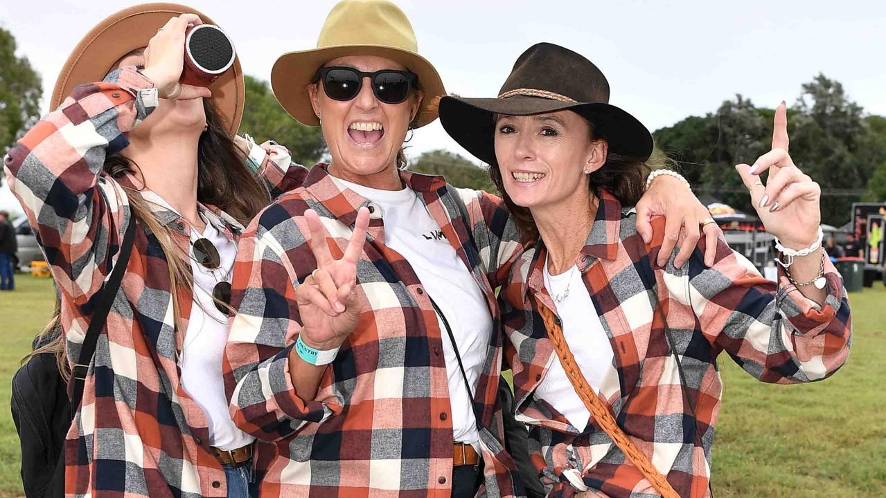 Courtney Rose, Mellisa Whittaker and Terese Pyn at Lighthouse Country Music Festival, Burnett Heads. Picture: Patrick Woods.