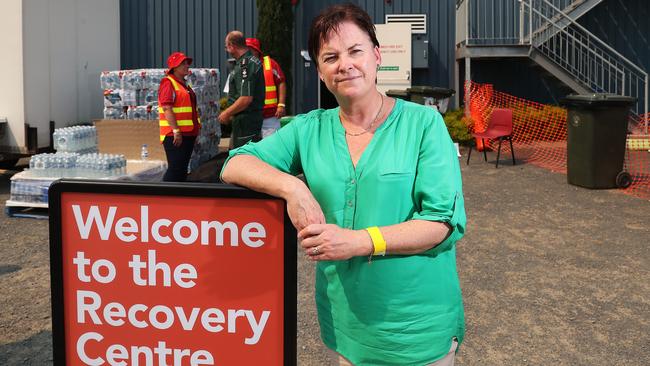 Huon Valley Council mayor Bec Enders at the bushfire evacuation centre in Huonville. Picture: NIKKI DAVIS-JONES