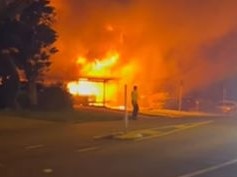 Three people have escaped after a house burst into a fireball on Tuesday. Picture:Facebook