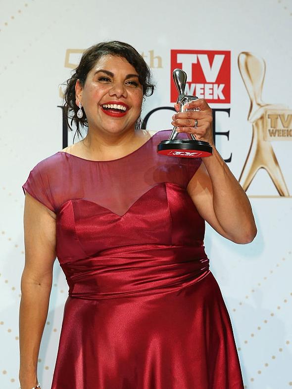 Winning the Silver Logie for Most Outstanding Actress in 2016 for Redfern Now. (Picture: Getty Images)