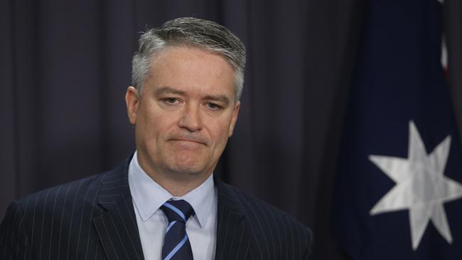 Senator Mathias Cormann has spoken out against Tony Abbott’s ‘inconsistent’ comments. Picture: Gary Ramage