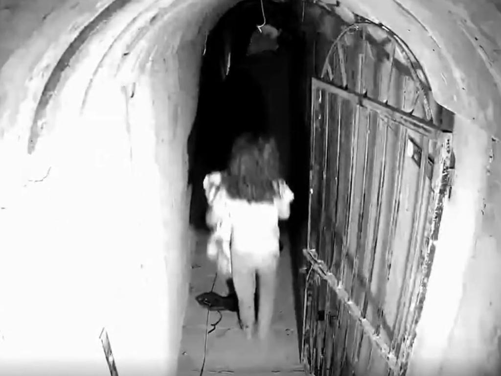 A child was also seen fleeing in the tunnel. Picture: Twitter