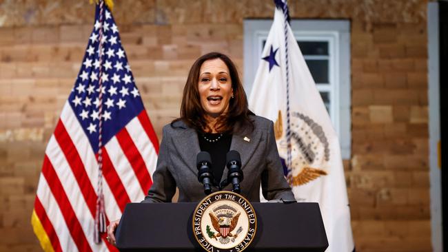 US Vice President Kamala Harris speaks in Milwaukee, Wisconsin. Picture: AFP.