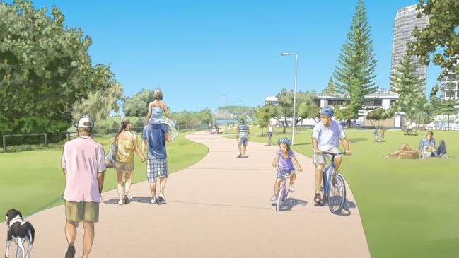 Artist impression of the Gold Coast Oceanway at Burleigh.