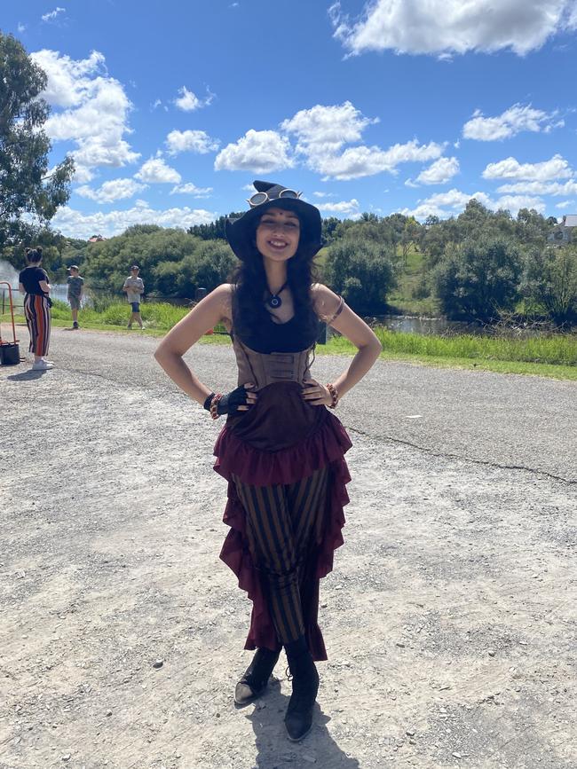 Sydney actor and model, Rupanty Akid, rocking a cool outfit at the fair.