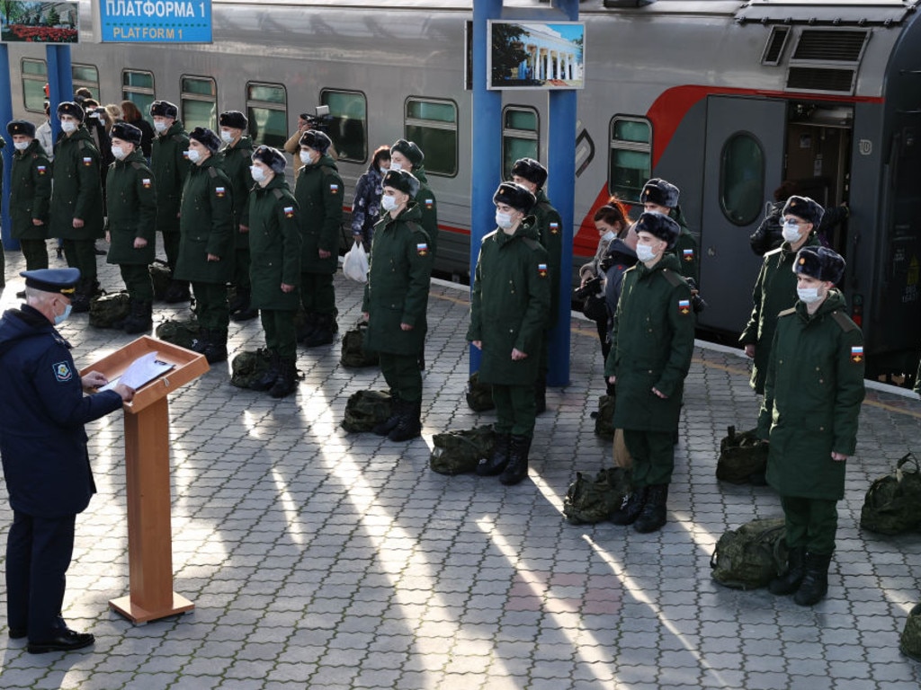 Russia has mobilised nearly 100,000 troops, including conscripts, near the Ukrainian border.