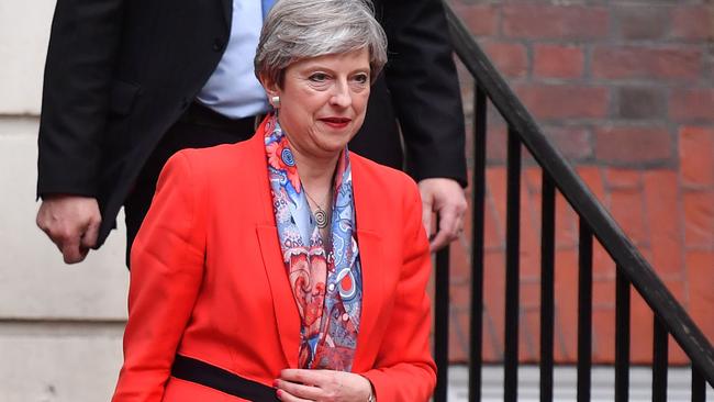 Theresa May leaves Conservative Party HQ in central London.Picture: AFP.