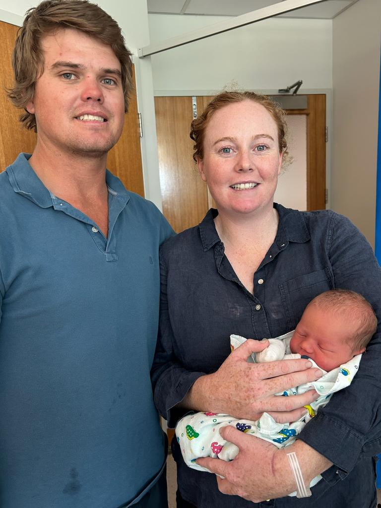 Tom and Molly-Grace Sutton welcomed their first child Wally on New Year's Day 2025 at St Vincent's Private Hospital Toowoomba.