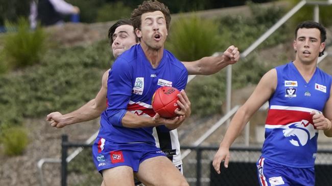 Outer East: Tom Hinds marks for Wandin. Picture: Valeriu Campan