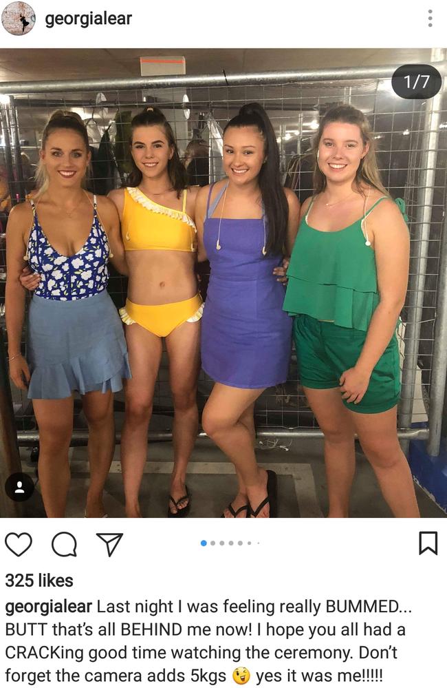 Georgia Lear posted to Instagram following her accidental bum flash at the 2018 Commonwealth Games opening ceremony. Photo: Instagram