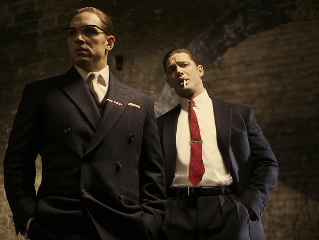 Tom Hardy plays both twins in the film <i>Legend</i>