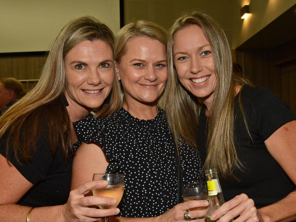 Teneille Graham, Mary-Lou Lester and Jess Hackett at GC Academy of Sport Awards night at Southport Sharks, Parkwood. Pic: Regina King.