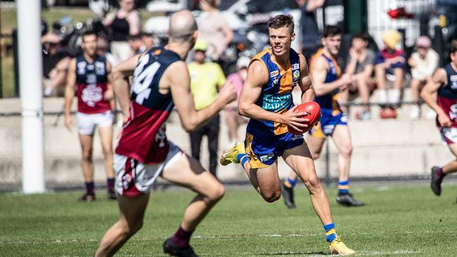 Golden Square's Rick Monti returned to play in the Bendigo league after four matches with Essendon’s VFL team. Picture: SAA Imaging