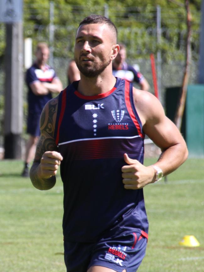 Quade Cooper at pre-season. Photo: Melb Rebels