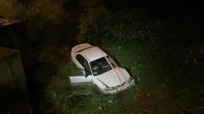 A 17-year-old boy has been issued with an infringement notice for careless driving after crashing into a storm drain at the intersection of Brinsmead Rd and Cairns Western Arterial Rd. Picture: QPS