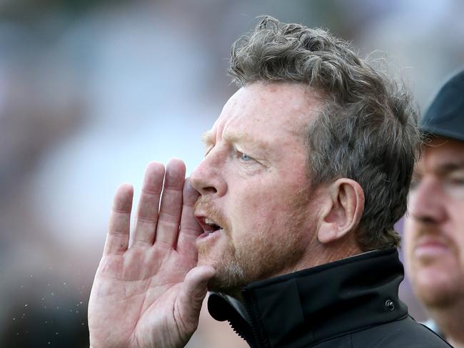 Garry Hocking yells instructions during the grand final. Picture: Mike Dugdale