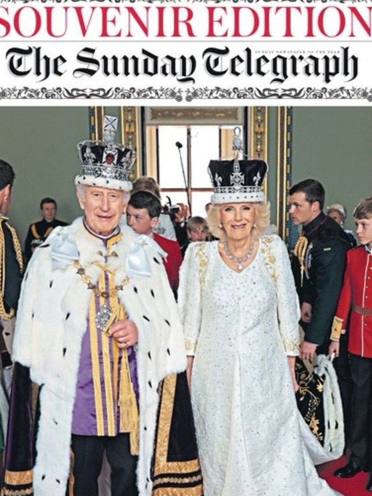 The Sunday Telegraph opted for an image of the couple.