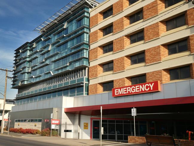 University Hospital Geelong is experiencing patient wait times of almost 12 hours. Picture: Alison Wynd