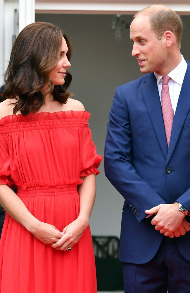 The royals looked relaxed at the garden party, held at the home of Britain’s ambassador to Berlin. Picture: AFP