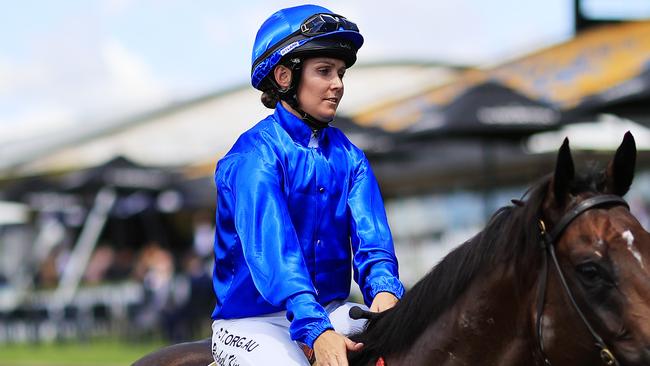 SYDNEY, AUSTRALIA - FEBRUARY 20: Rachel King on Andermatt returns to scale after winning race 1 the Chandon Handicap during Sydney Racing at Rosehill Gardens on February 20, 2021 in Sydney, Australia. (Photo by Mark Evans/Getty Images)
