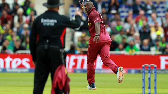 \Andre Russell led a barrage of bouncers for West Indies in their win against Pakistan.