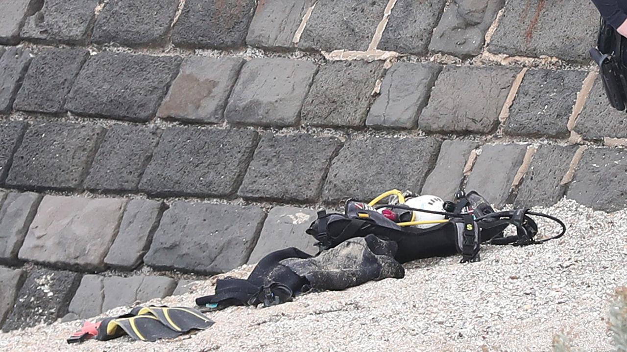 Diving gear on the beach. Picture: Alan Barber