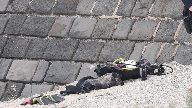 Diving gear on the beach. Picture: Alan Barber