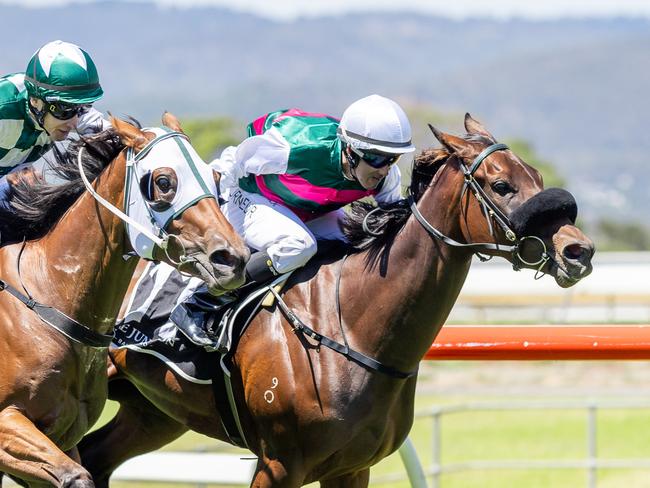 The Sarah Rutten-trained Kristobel wins at Morphettville Parks. Picture: Makoto Kaneko