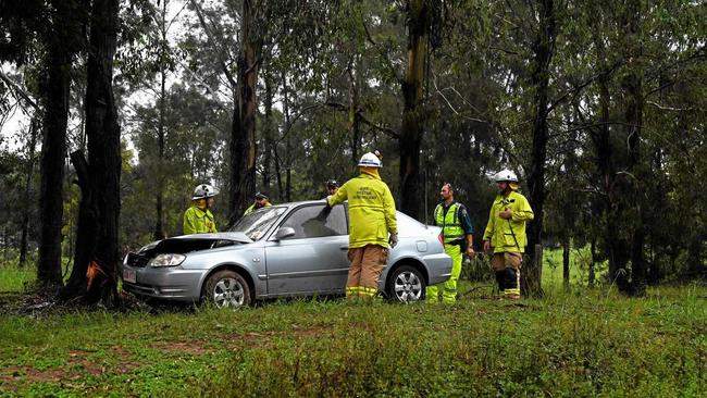 Amamoor crash scene last weekend. Picture: Troy Jegers