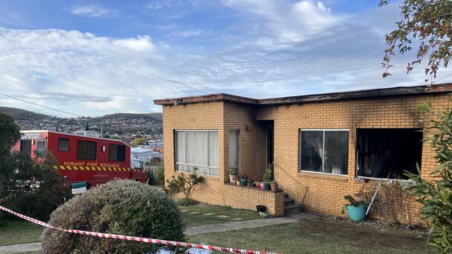 Investigations into a house fire at Belar St, Howrah on May 20. Picture: Chris Kidd