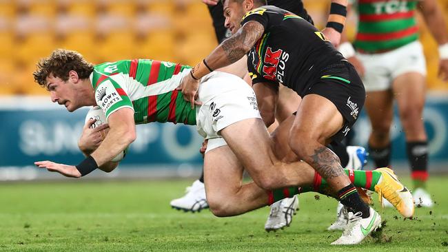 Campbell Graham is back for the Rabbitohs after spending a month out following a concussion. Picture: Chris Hyde/Getty Images